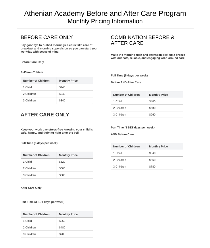 pricing
